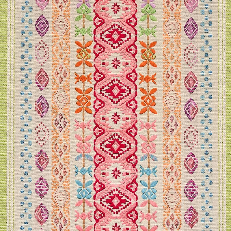 COSIMA EMBROIDERY fabric PINK MULTI color by Schumacher