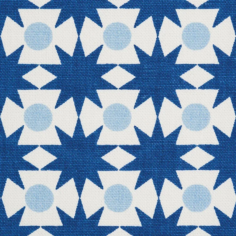 COSMOS fabric BLUE color by Schumacher
