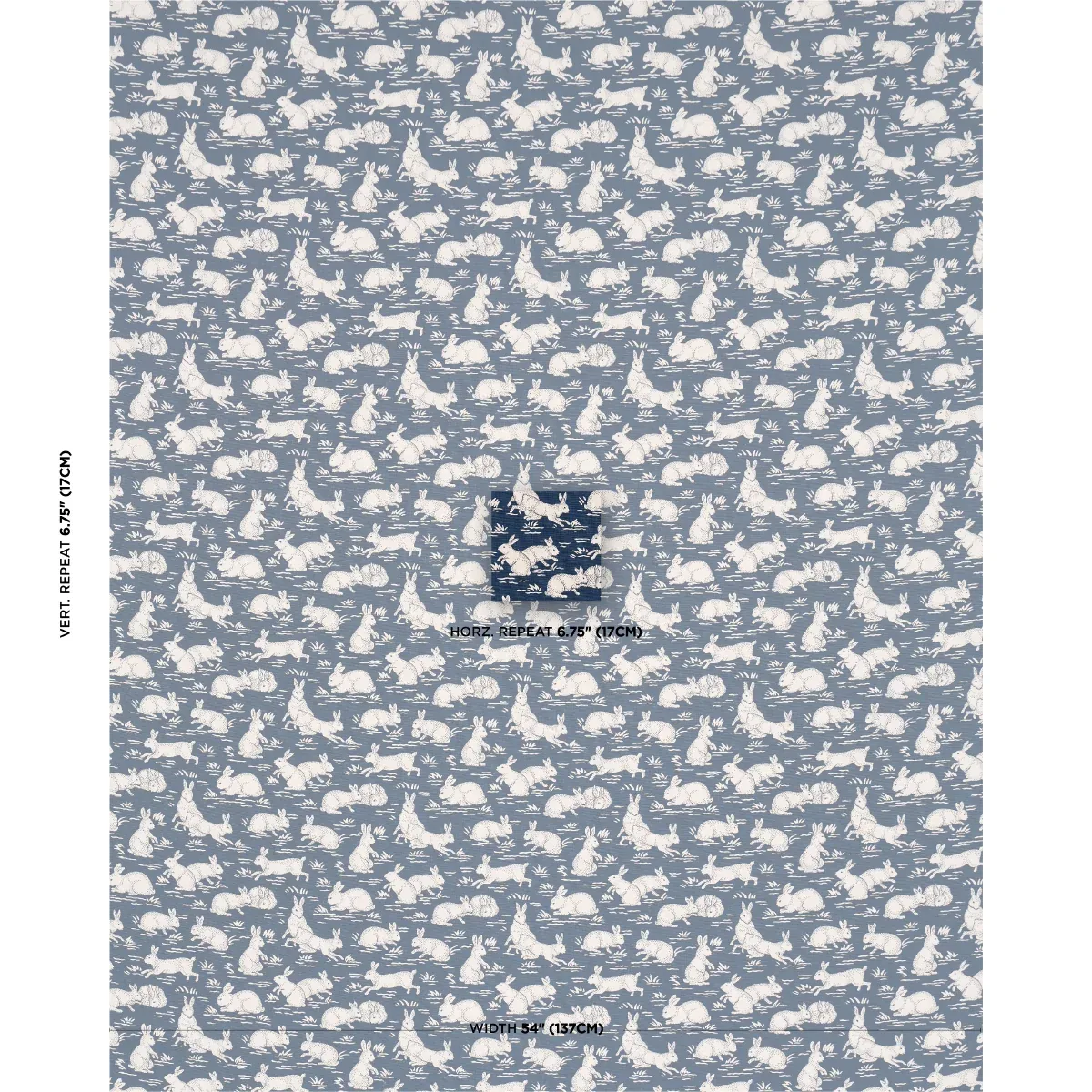 COTTONTAILS fabric INDIGO color by Schumacher