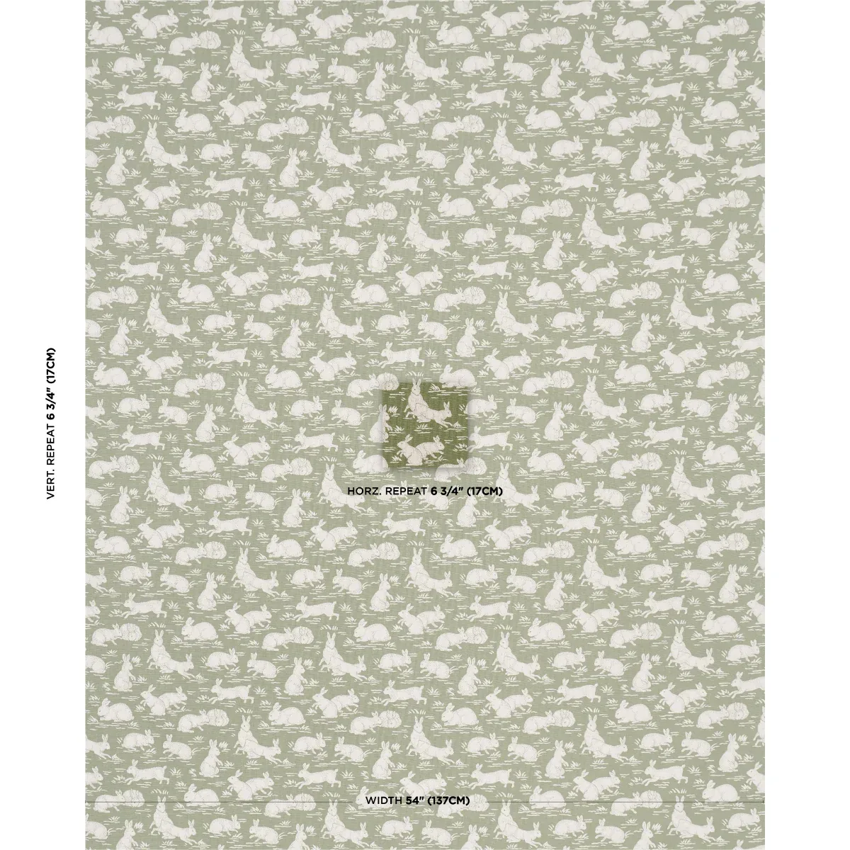 COTTONTAILS Fabric – MOSS | Schumacher | Wallpaper Twins COTTONTAILS fabric MOSS color by Schumacher