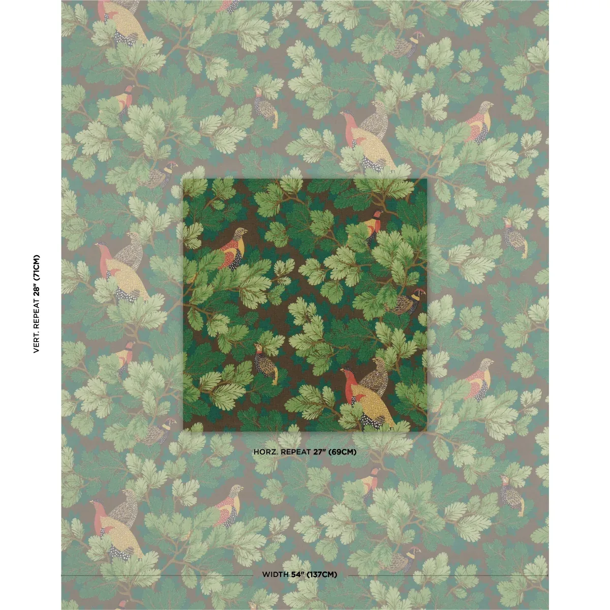 COVEY HEDGE fabric CHESTNUT color by Schumacher