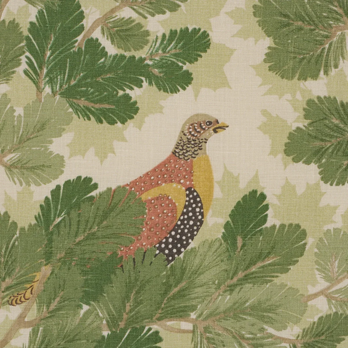 COVEY HEDGE Fabric – PINE | Schumacher | Wallpaper Twins COVEY HEDGE fabric PINE color by Schumacher