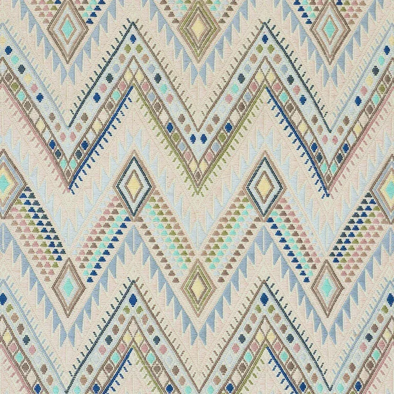 COYOLATE HAND WOVEN BROCADE fabric ARCTIC color by Schumacher