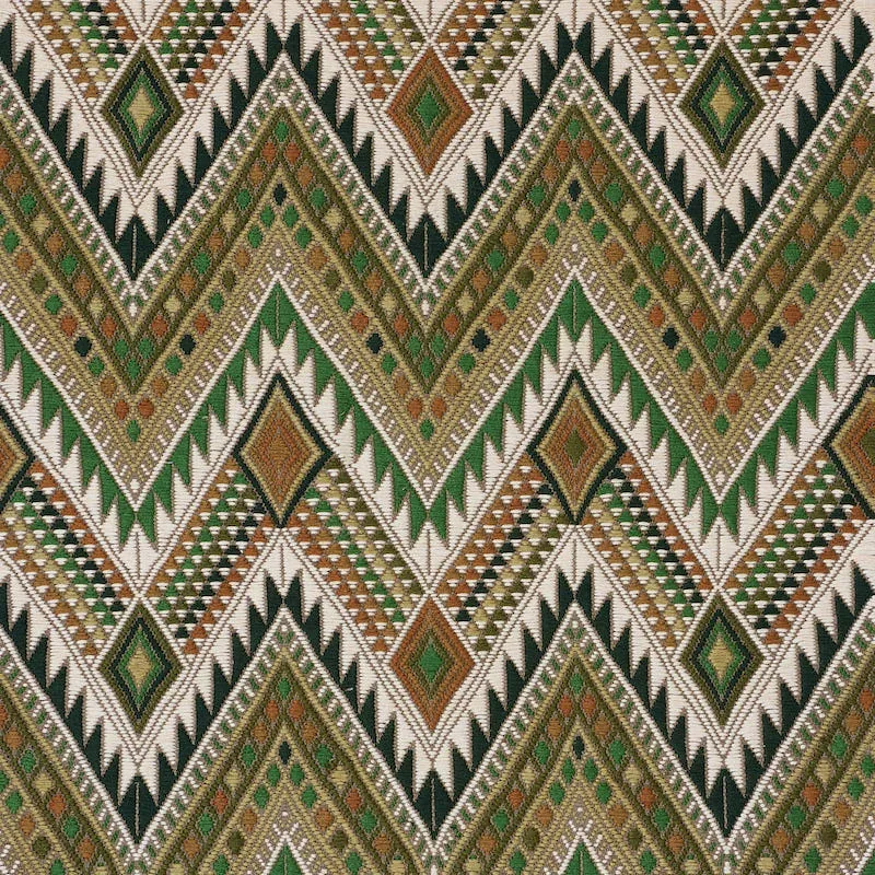 COYOLATE HAND WOVEN BROCADE fabric GREEN color by Schumacher