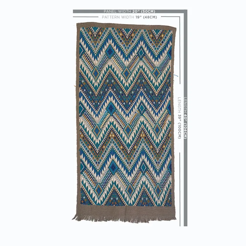 COYOLATE HAND WOVEN BROCADE fabric OCEAN color by Schumacher