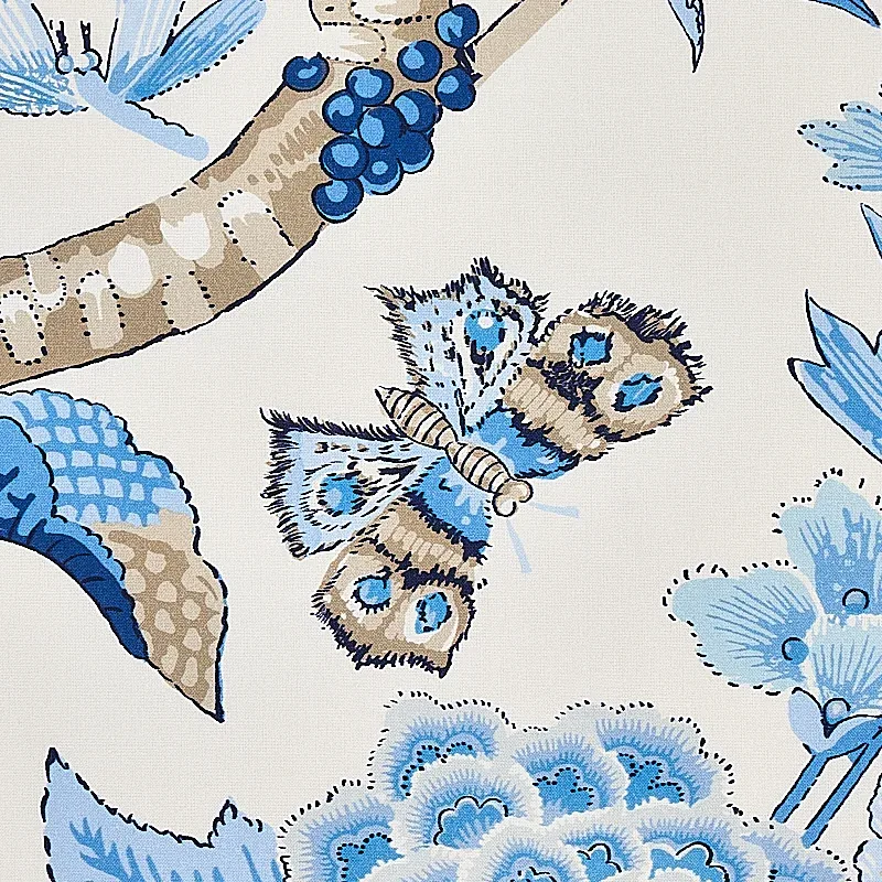 CRANLEY GARDEN Fabric – BLUE | Schumacher | Wallpaper Twins CRANLEY GARDEN fabric BLUE color by Schumacher