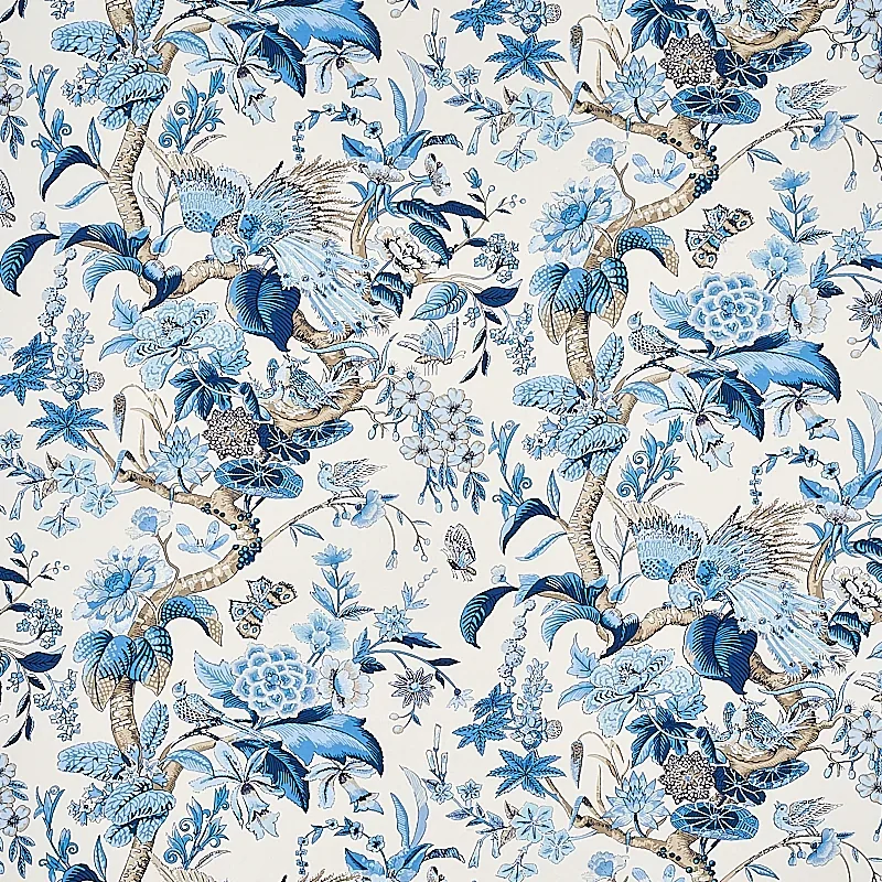 CRANLEY GARDEN fabric BLUE color by Schumacher