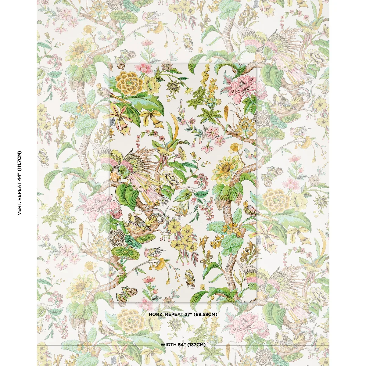 CRANLEY GARDEN fabric PINK color by Schumacher