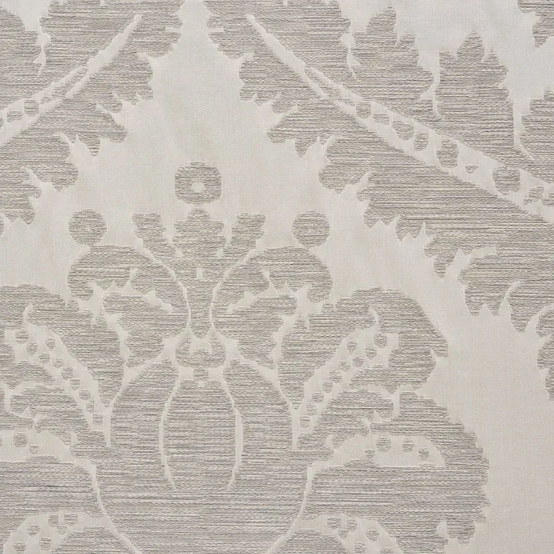 CRAWFORD DAMASK fabric PLATINUM color by Schumacher