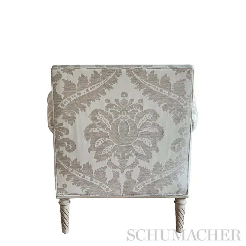 CRAWFORD DAMASK fabric PLATINUM color by Schumacher