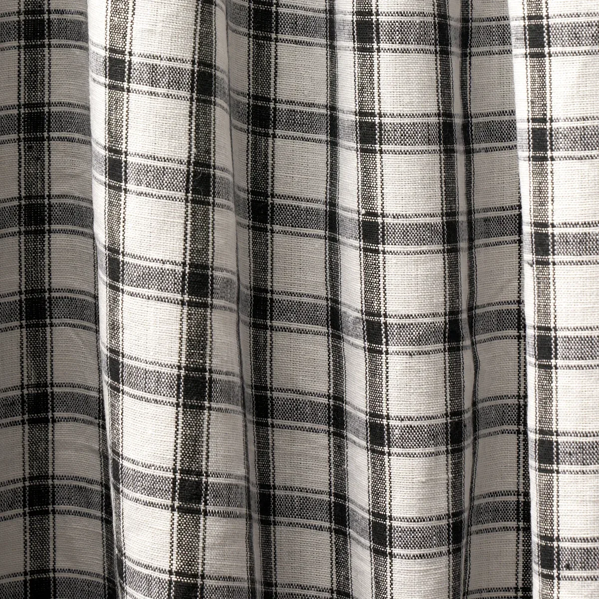 CRAWFORD LINEN CHECK fabric BASALT color by Schumacher