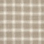 CRAWFORD LINEN CHECK fabric FLAX color by Schumacher