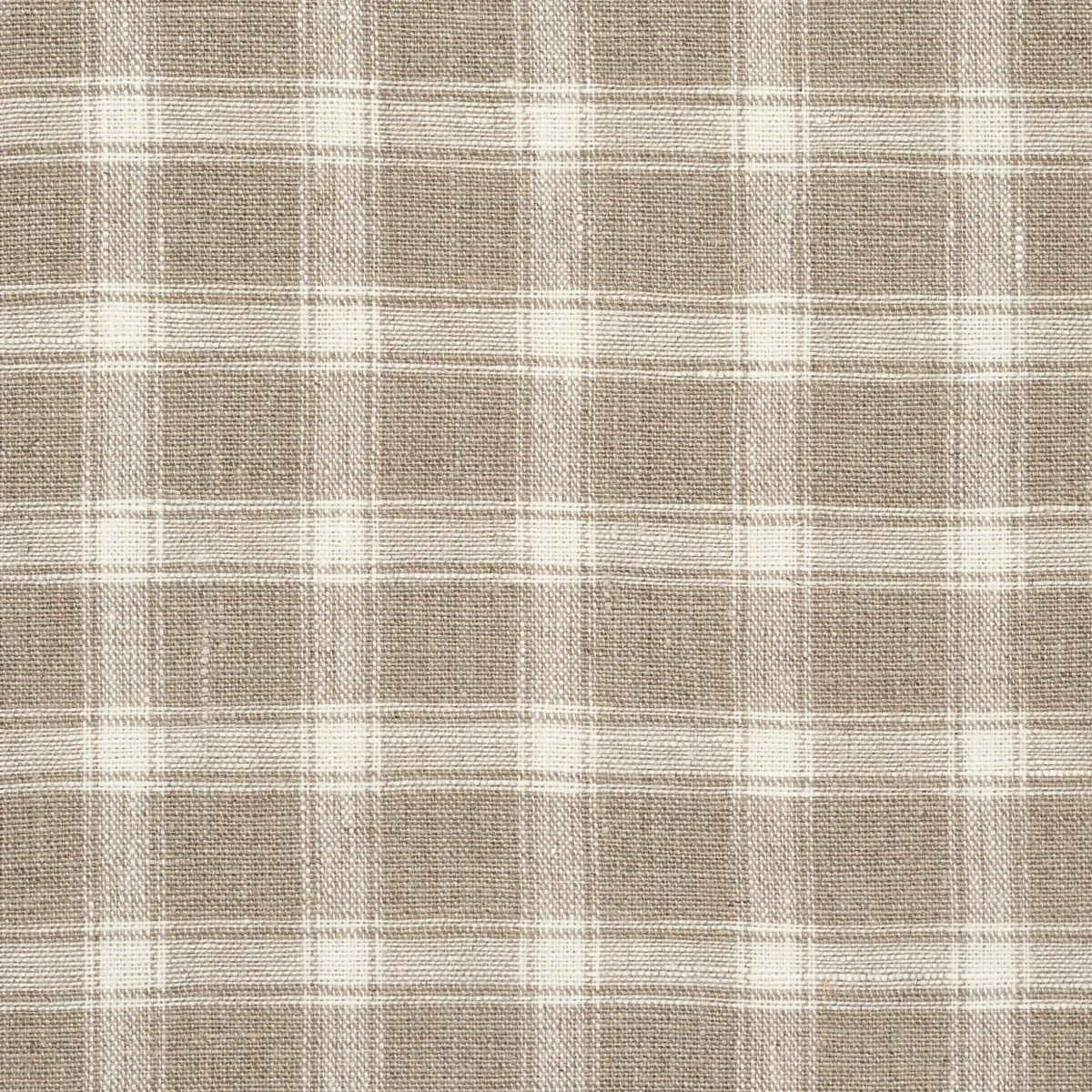 CRAWFORD LINEN CHECK fabric FLAX color by Schumacher