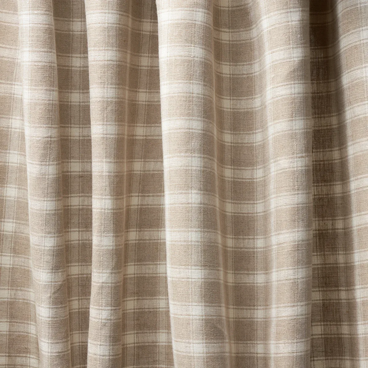 CRAWFORD LINEN CHECK fabric FLAX color by Schumacher