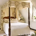 CRAWFORD LINEN CHECK fabric FLAX color by Schumacher