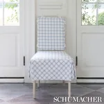 CRAWFORD LINEN CHECK fabric JASPER BLUE color by Schumacher