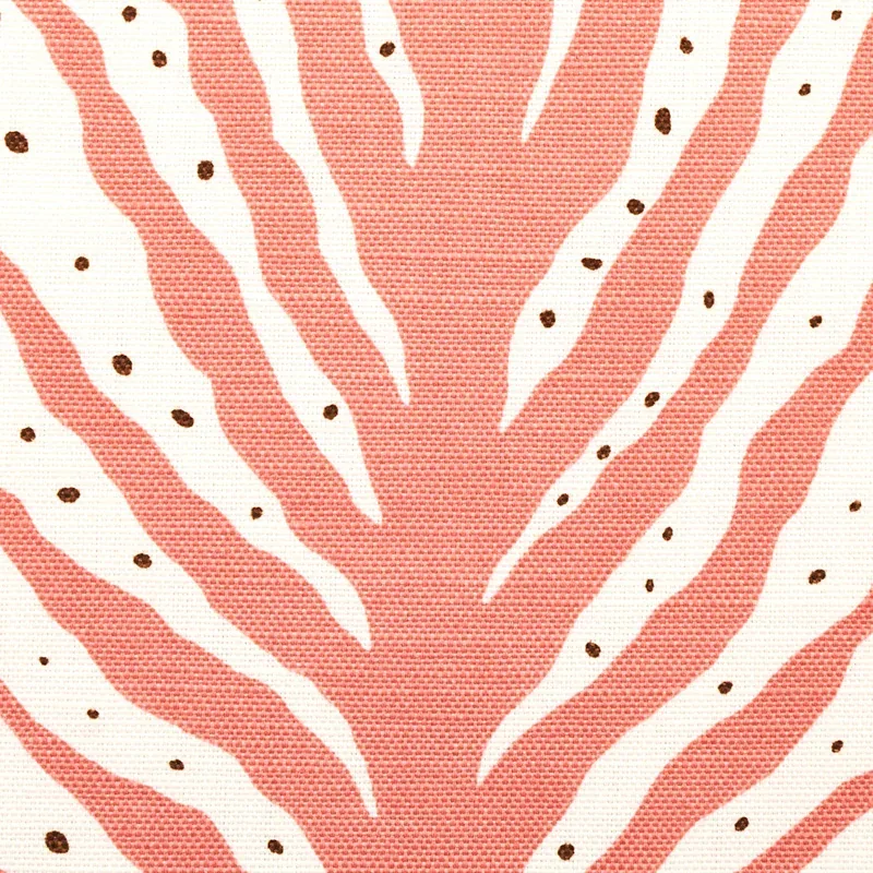 Creeping Fern Print fabric CORAL color by Schumacher