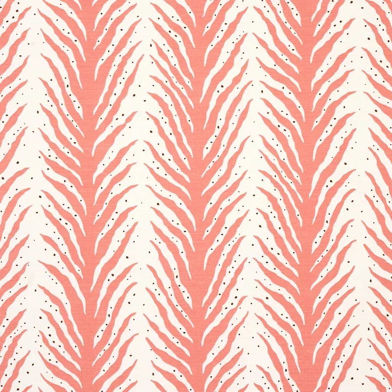 Creeping Fern Print fabric CORAL color by Schumacher