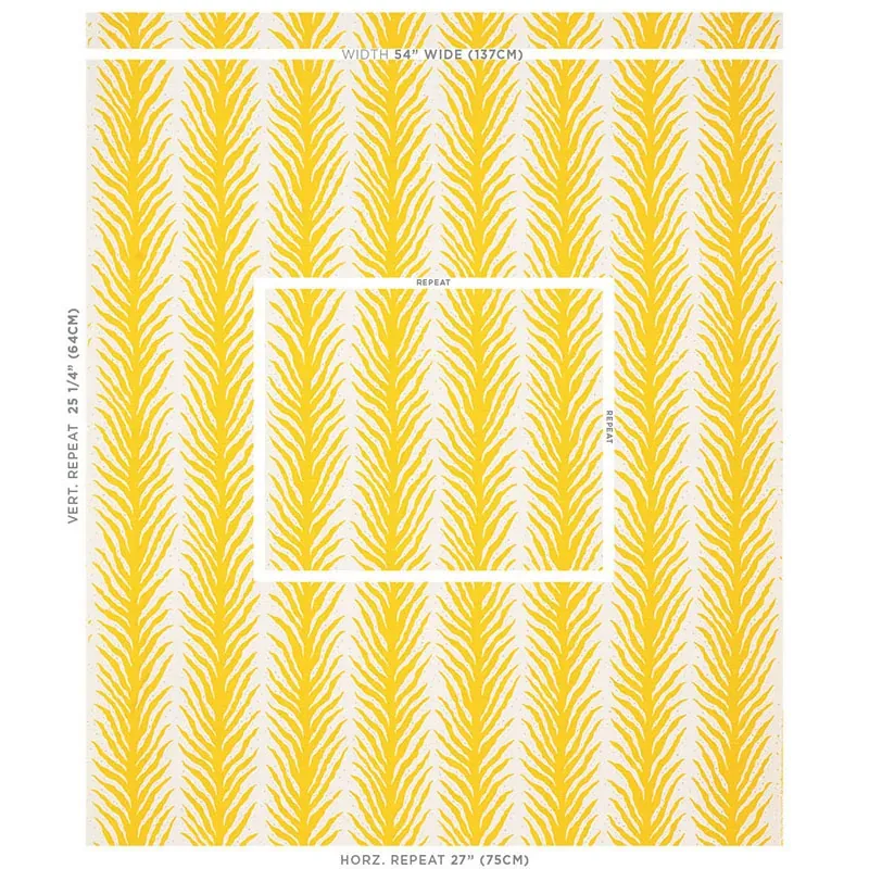 Creeping Fern Print Fabric – LEMONADE | Schumacher | Wallpap Creeping Fern Print fabric LEMONADE color by Schumacher
