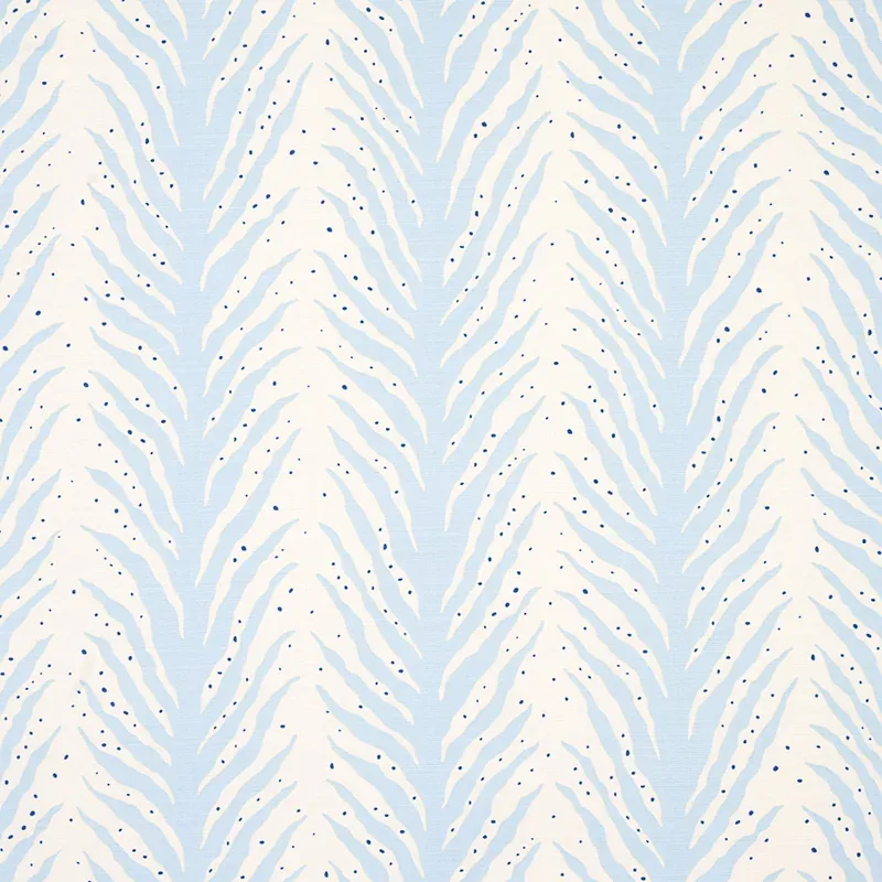 CREEPING FERN PRINT fabric SLUMBER BLUE color by Schumacher