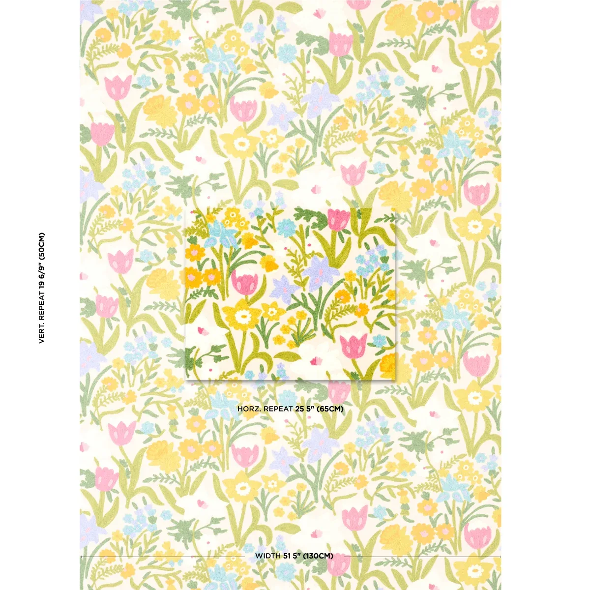CREWEL GARDEN Fabric – MULTI | Schumacher | Wallpaper Twins CREWEL GARDEN fabric MULTI color by Schumacher