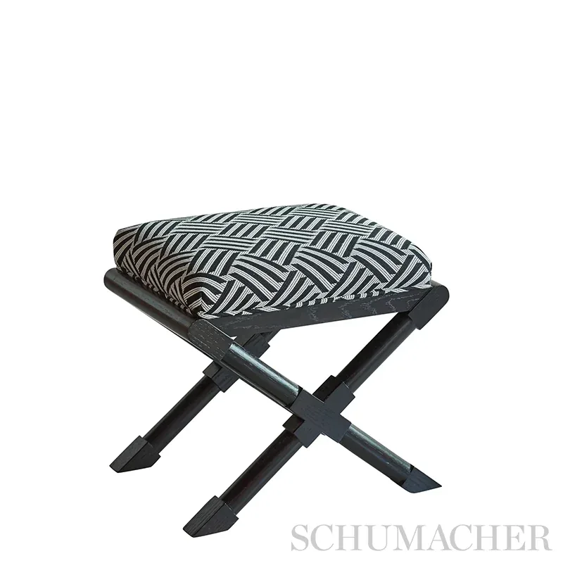 CROSS HATCH Fabric – BLACK | Schumacher | Wallpaper Twins CROSS HATCH fabric BLACK color by Schumacher
