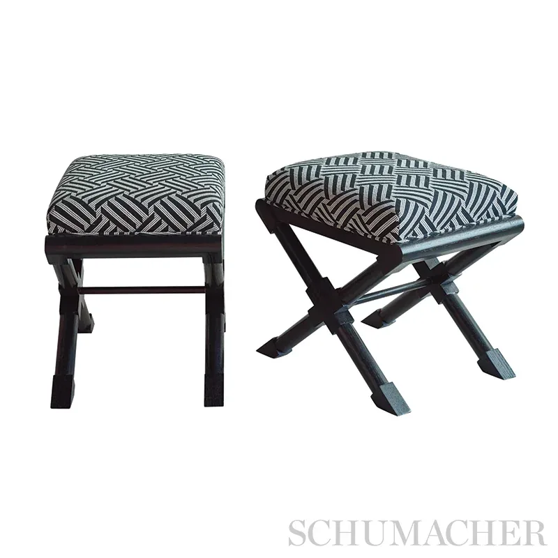 CROSS HATCH Fabric – BLACK | Schumacher | Wallpaper Twins CROSS HATCH fabric BLACK color by Schumacher