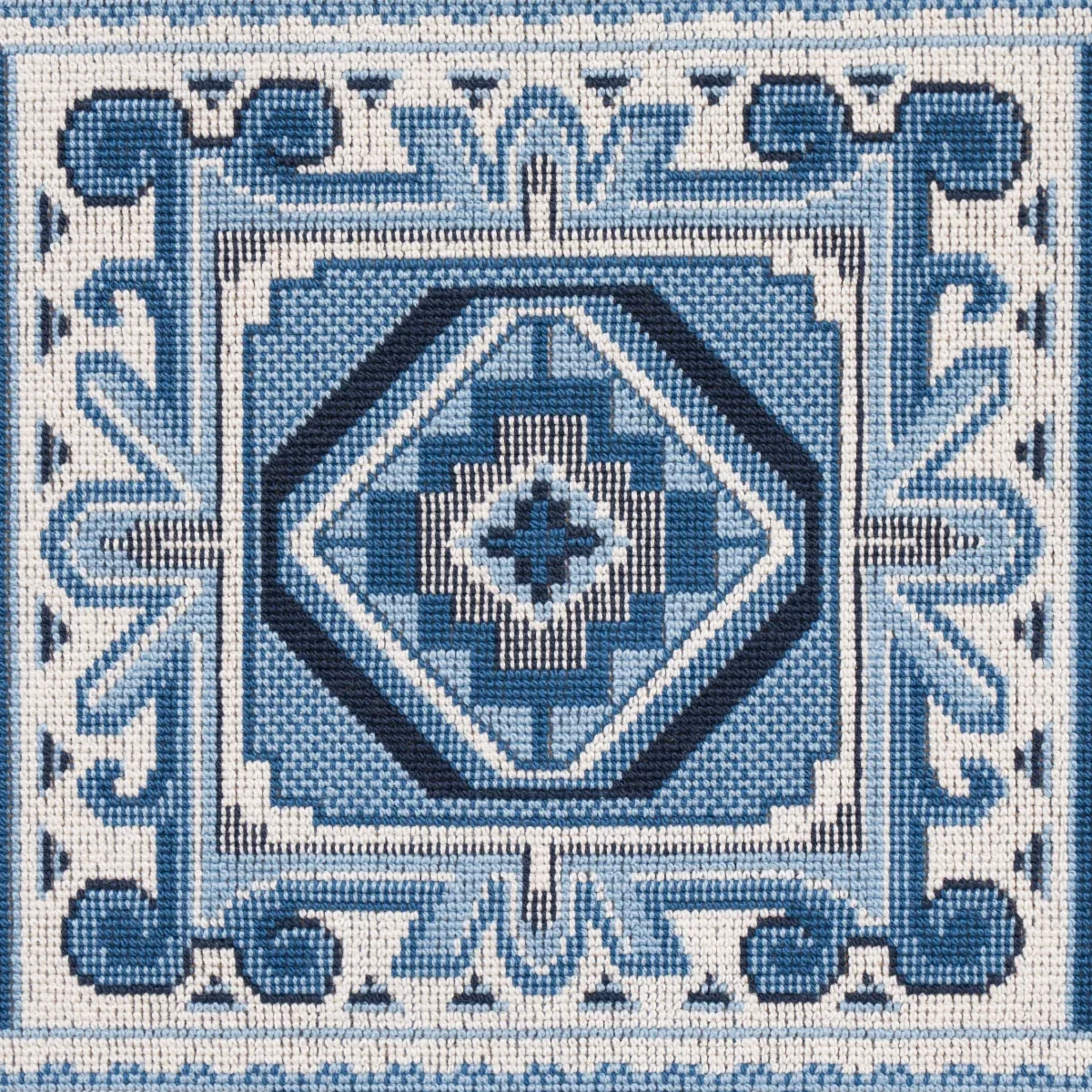 CROWLEY ÉPINGLÉ Fabric – BLUE | Schumacher | Wallpaper Twins CROWLEY ÉPINGLÉ fabric BLUE color by Schumacher