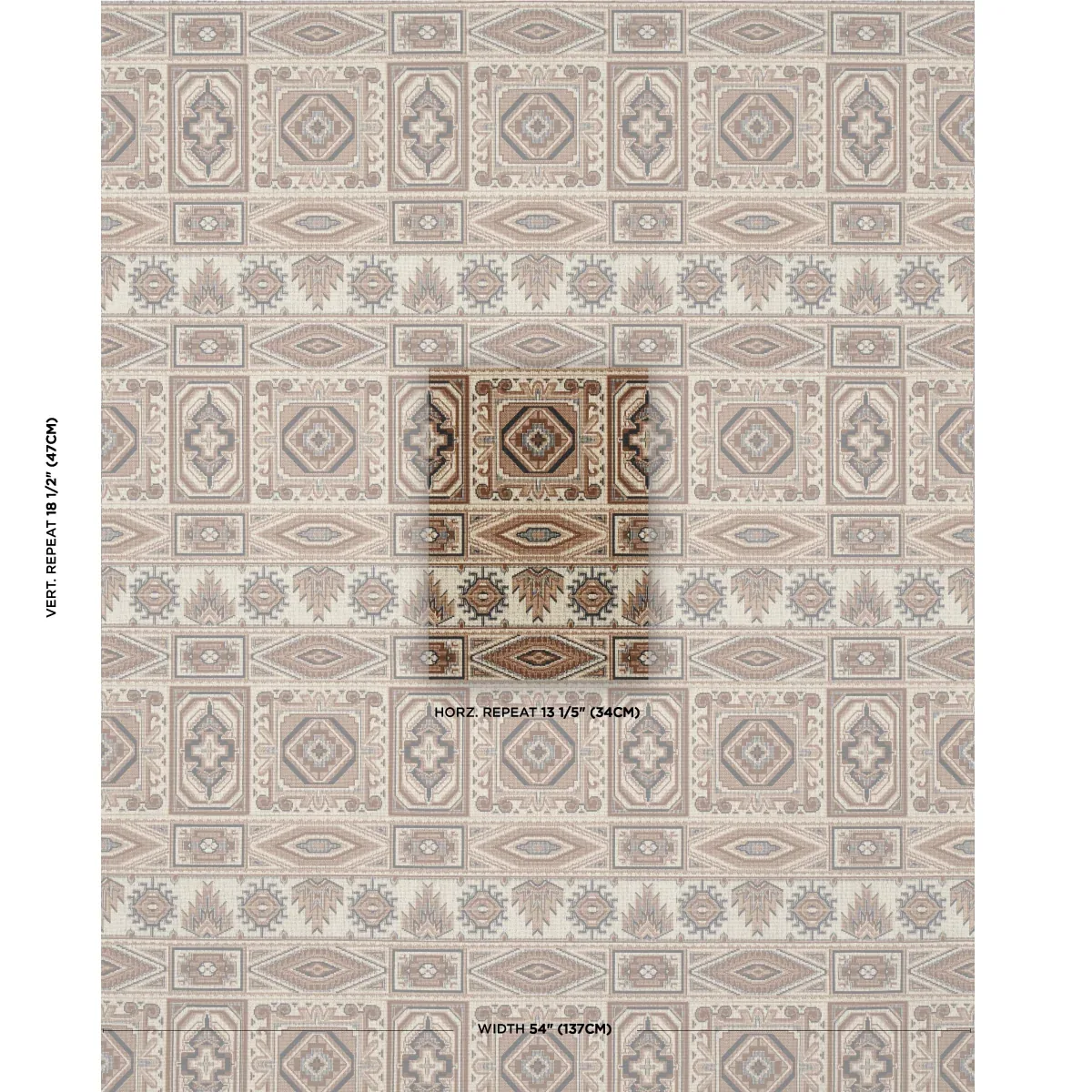 CROWLEY ÉPINGLÉ fabric BROWN color by Schumacher