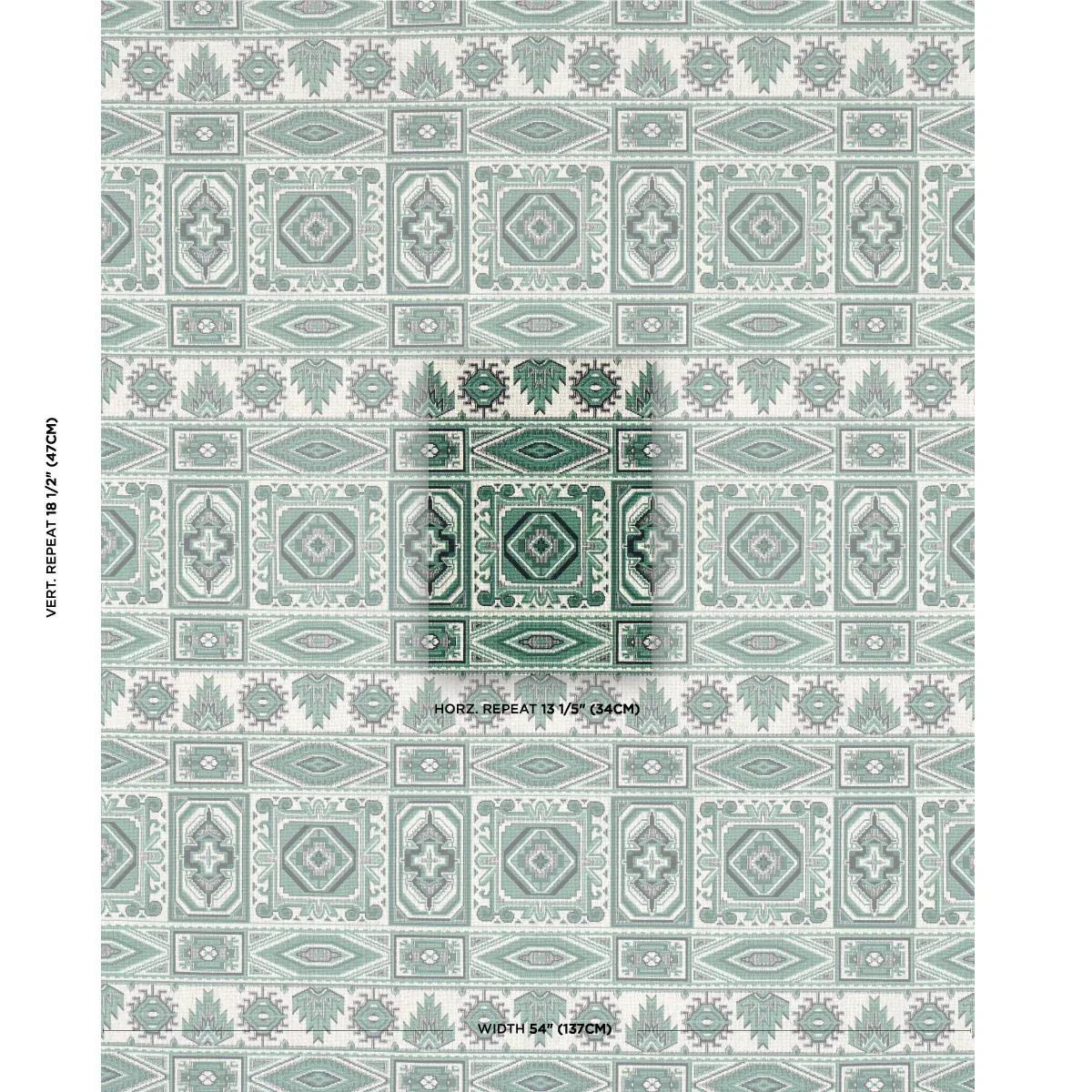CROWLEY ÉPINGLÉ fabric GREEN color by Schumacher