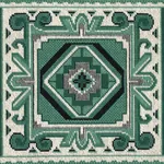 CROWLEY ÉPINGLÉ fabric GREEN color by Schumacher