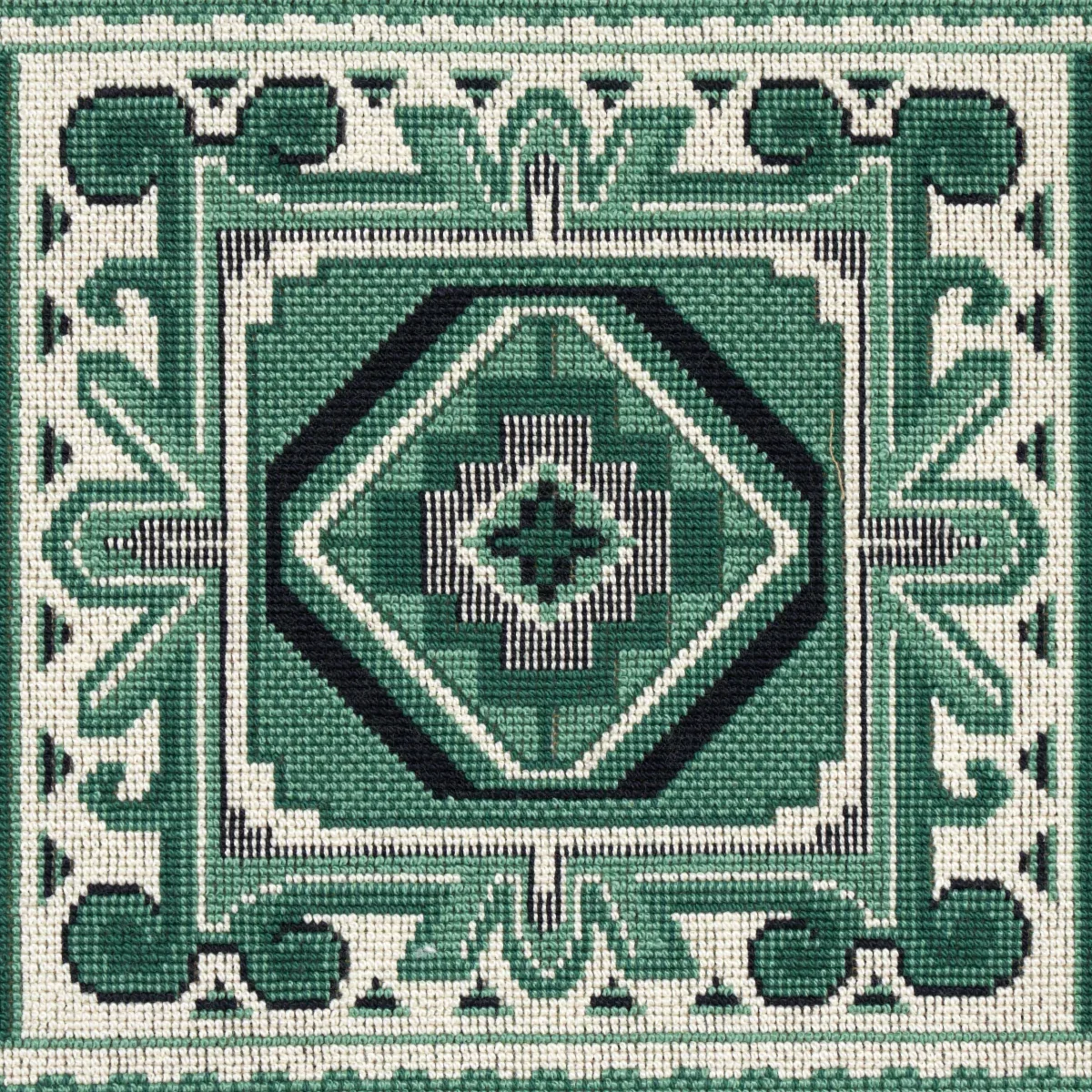 CROWLEY ÉPINGLÉ fabric GREEN color by Schumacher