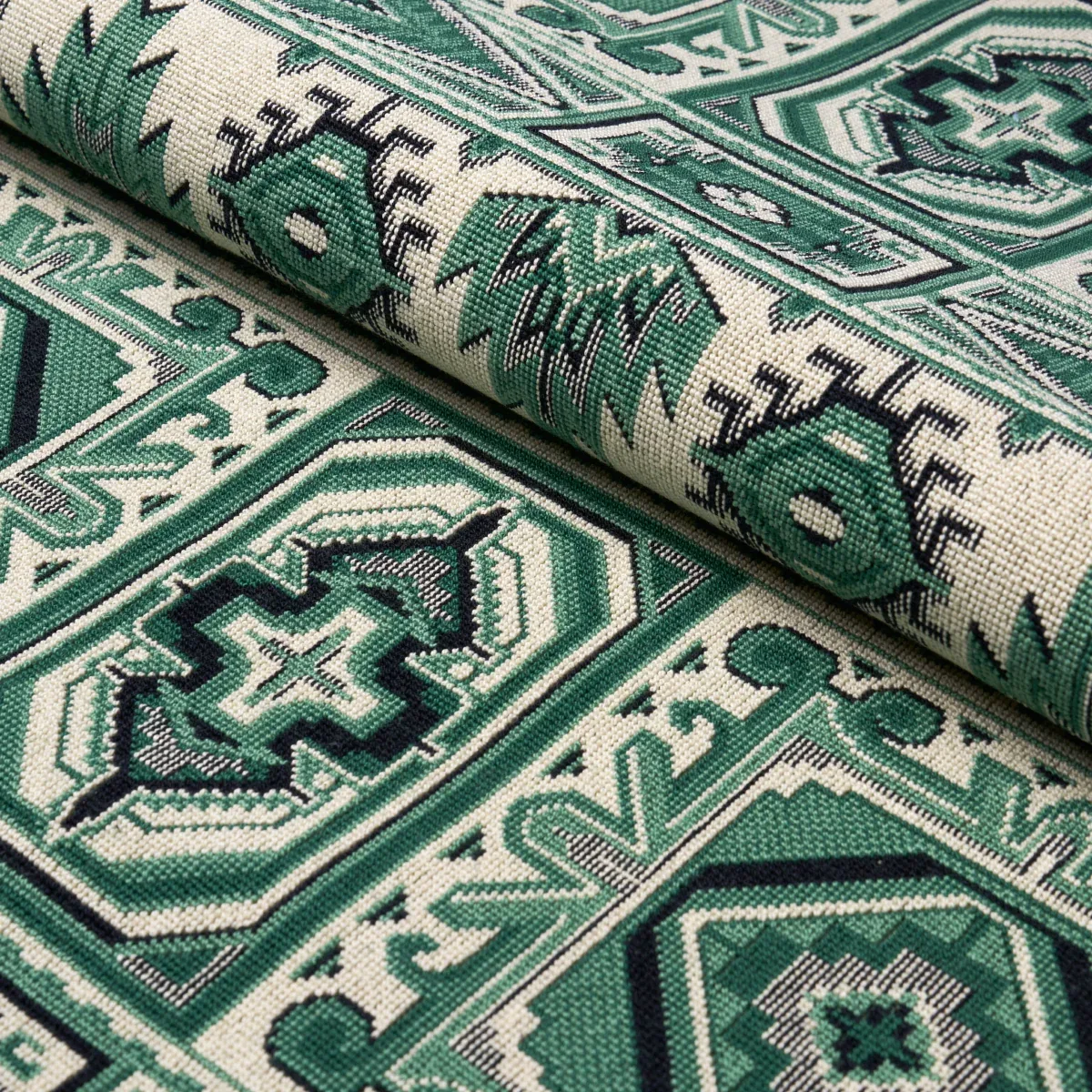 CROWLEY ÉPINGLÉ fabric GREEN color by Schumacher