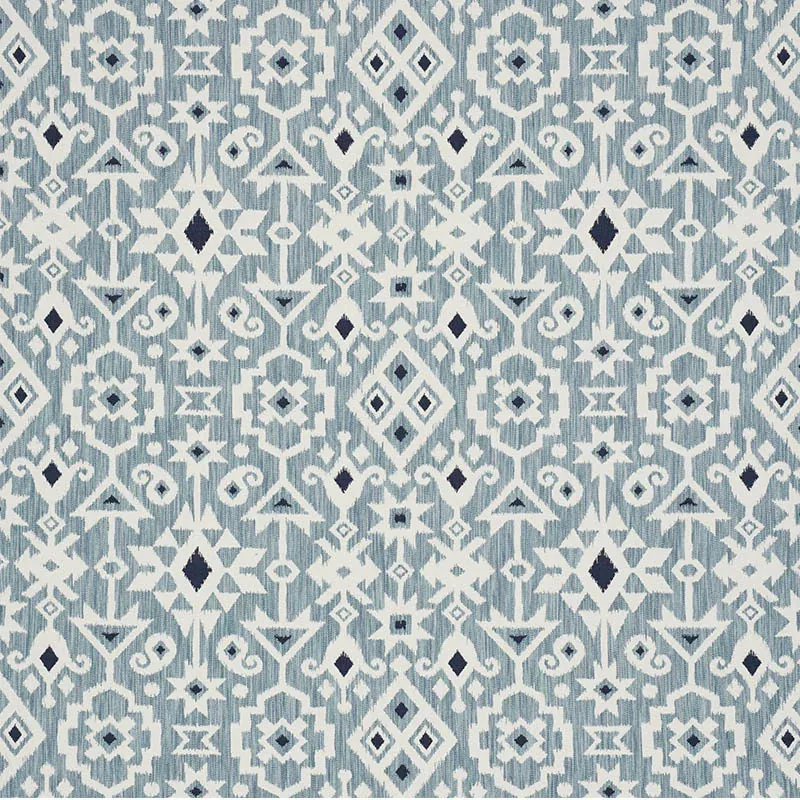 CRUSOE IKAT fabric SKY color by Schumacher