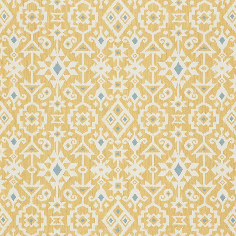 CRUSOE IKAT fabric YELLOW color by Schumacher