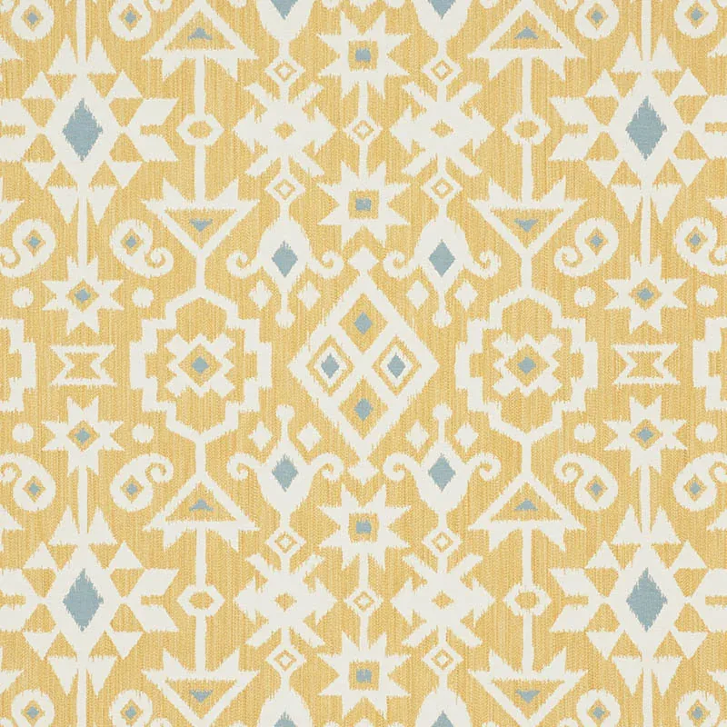 CRUSOE IKAT fabric YELLOW color by Schumacher