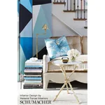 CUBIST SILK PANEL fabric PEACOCK color by Schumacher