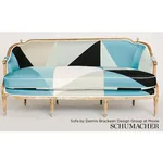 CUBIST SILK PANEL fabric PEACOCK color by Schumacher