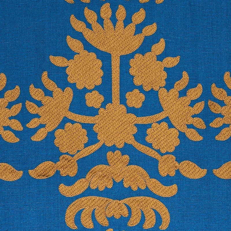 Cybele Embroidery fabric BLUE color by Schumacher