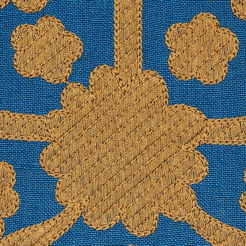 Cybele Embroidery fabric BLUE color by Schumacher