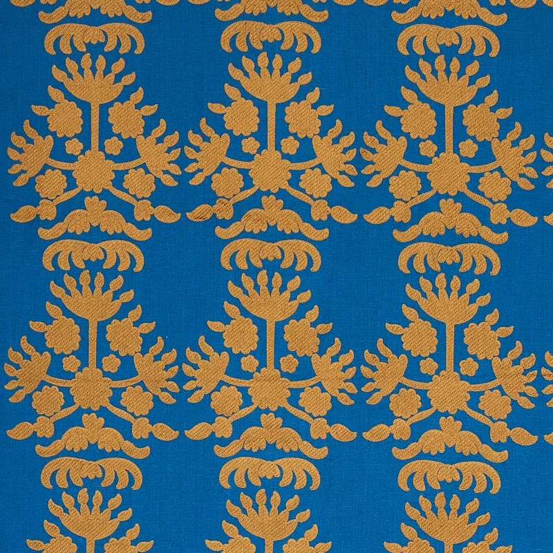 Cybele Embroidery fabric BLUE color by Schumacher