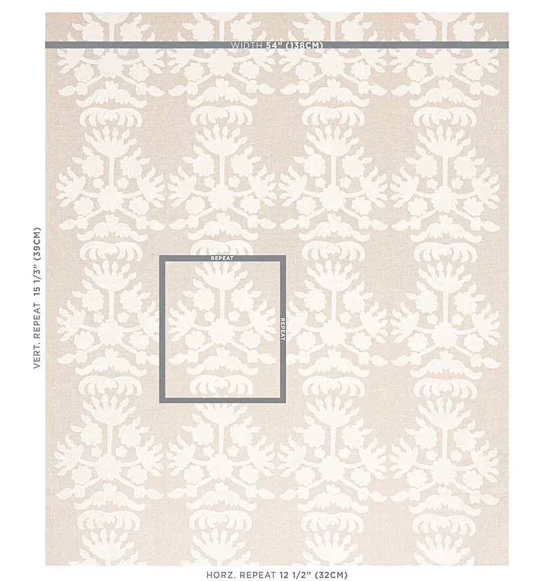 Cybele Embroidery Fabric – NATURAL | Schumacher | Wallpaper Cybele Embroidery fabric NATURAL color by Schumacher