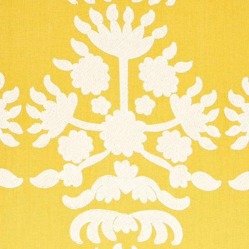 Cybele Embroidery fabric YELLOW color by Schumacher