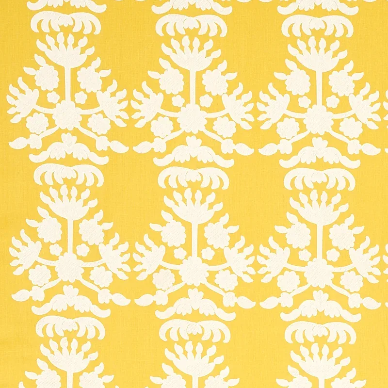 Cybele Embroidery fabric YELLOW color by Schumacher