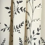 Cynthia Embroidered Print Fabric – BLACK | Schumacher | Wall Cynthia Embroidered Print fabric BLACK color by Schumacher