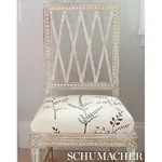 Cynthia Embroidered Print Fabric – BLACK | Schumacher | Wall Cynthia Embroidered Print fabric BLACK color by Schumacher