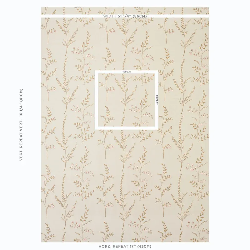 Cynthia Embroidered Print Fabric – NATURAL | Schumacher | Wa Cynthia Embroidered Print fabric NATURAL color by Schumacher