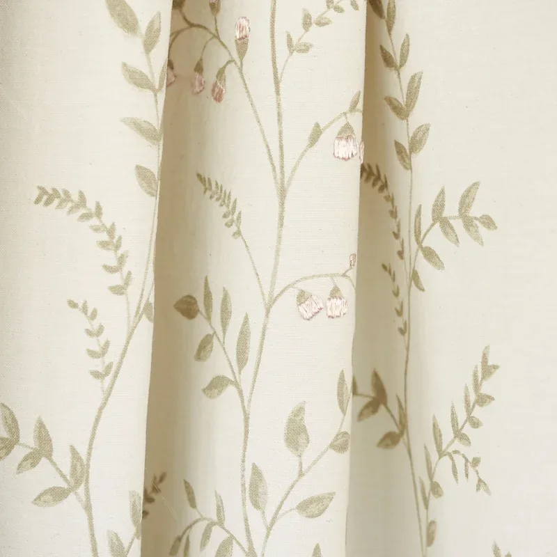 Cynthia Embroidered Print Fabric – NATURAL | Schumacher | Wa Cynthia Embroidered Print fabric NATURAL color by Schumacher