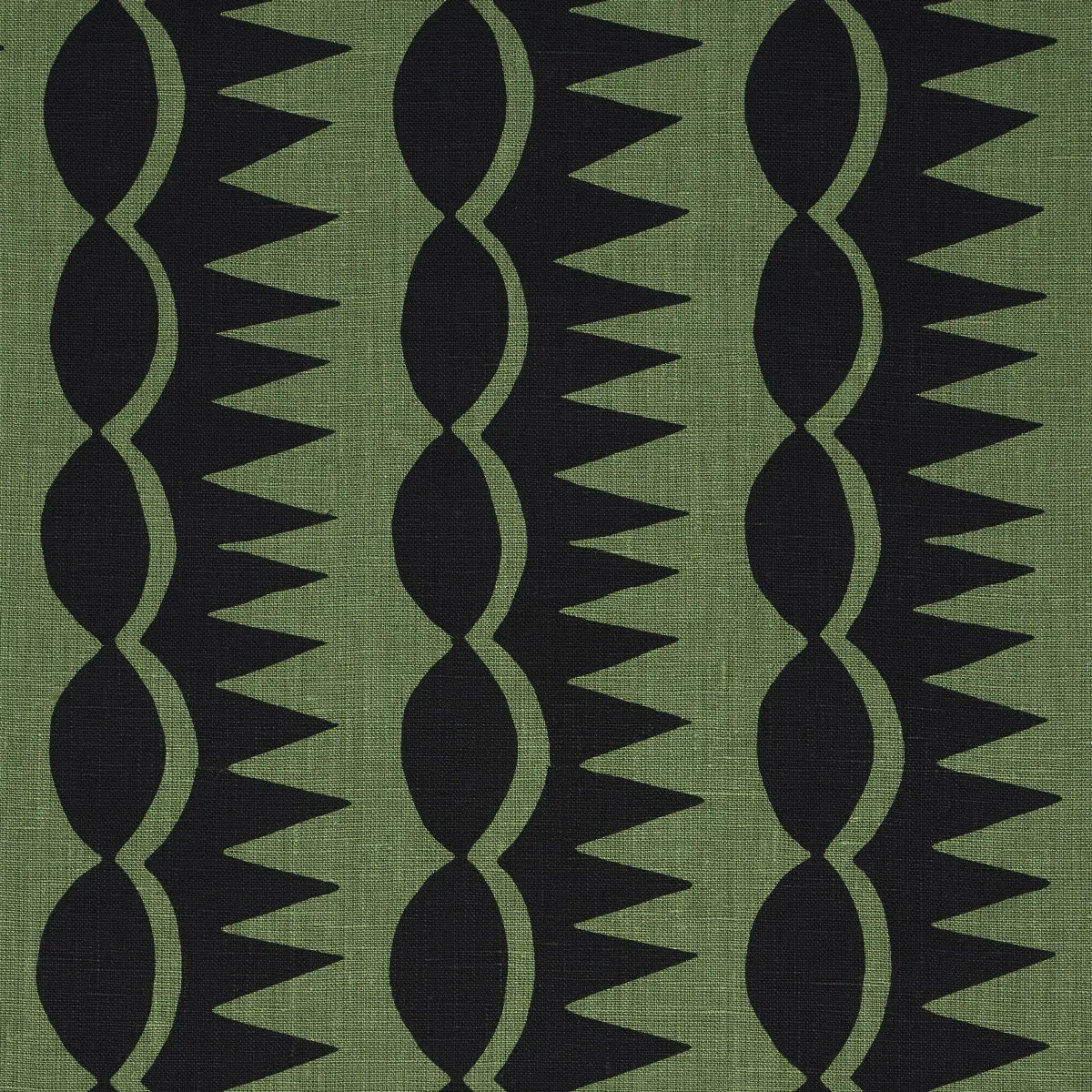 DAGGER STRIPE Fabric – BLACK ON GREEN | Schumacher | Wallpap DAGGER STRIPE fabric BLACK ON GREEN color by Schumacher
