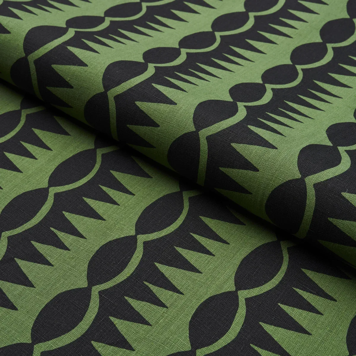 DAGGER STRIPE Fabric – BLACK ON GREEN | Schumacher | Wallpap DAGGER STRIPE fabric BLACK ON GREEN color by Schumacher